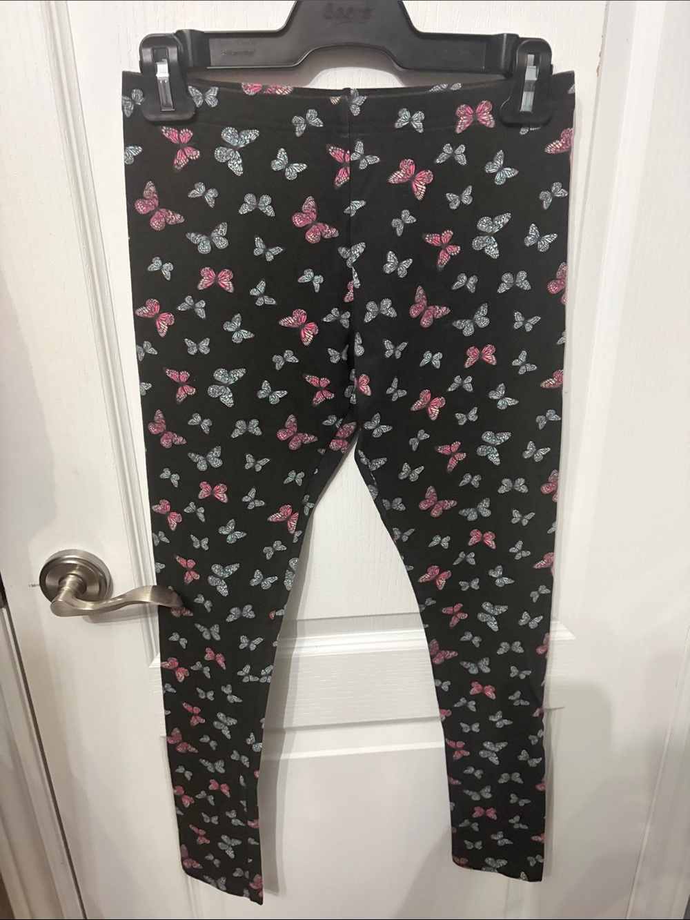 George Black Leggings with Pink & Light Blue Butterfly Print